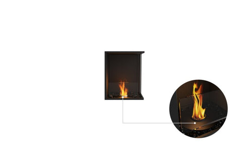 Ecosmart Fire Flex 18RC Right Corner Fireplace Insert - Black Finish / Black Burner - ESF.FX.18RC.B